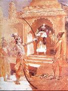 Sri Rama breaking the bow Raja Ravi Varma
